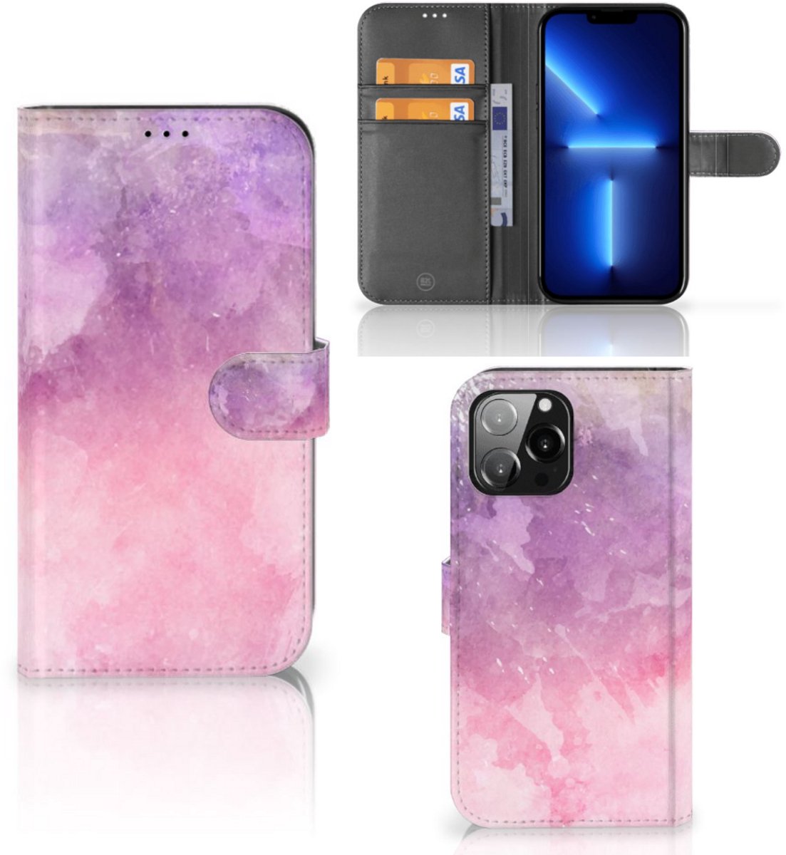 Hoesje iPhone 13 Pro Max Pink Purple Paint