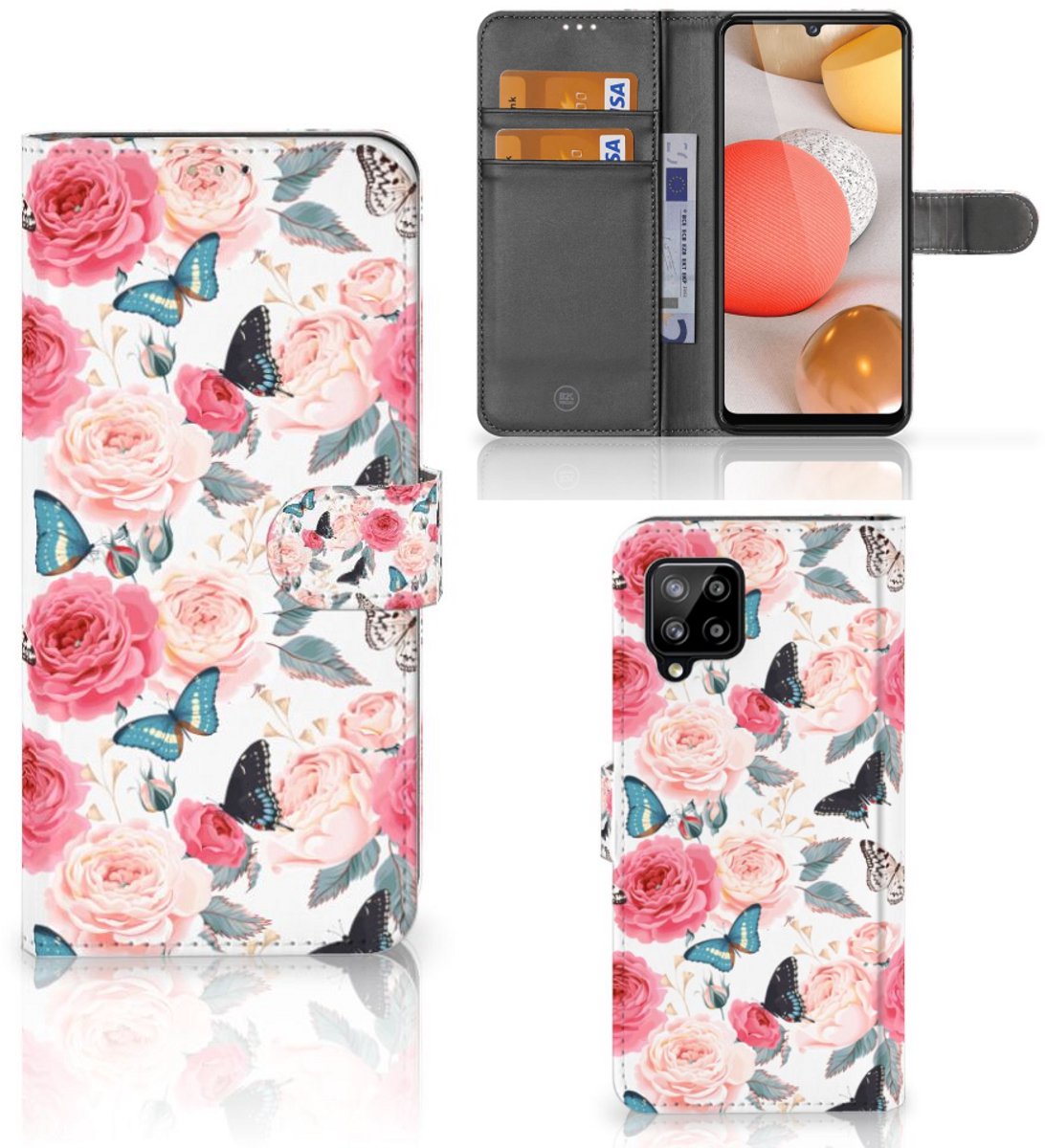Samsung Galaxy A42 5G Hoesje Butterfly Roses