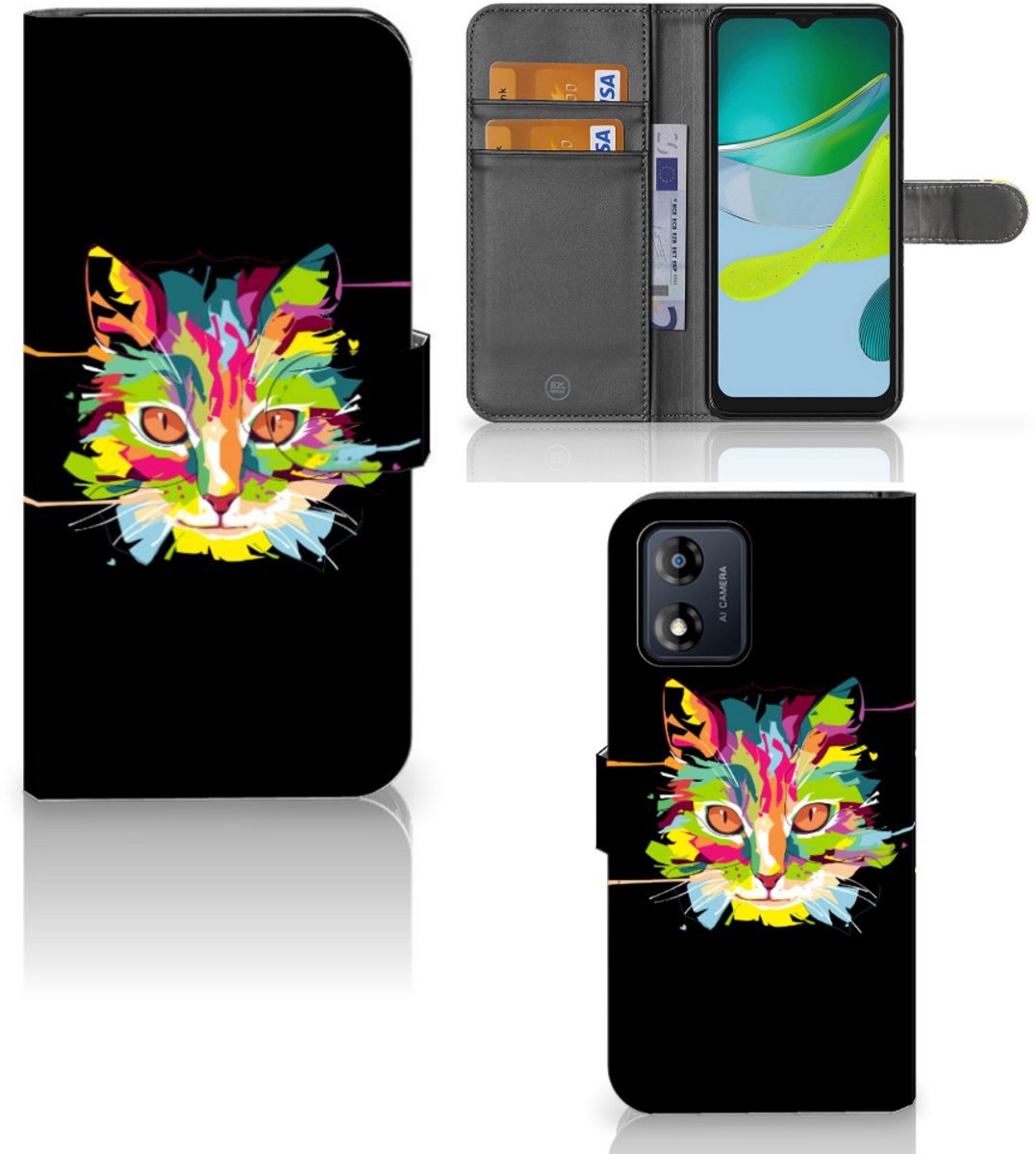 Motorola Moto E13 4G Leuk Hoesje Cat Color