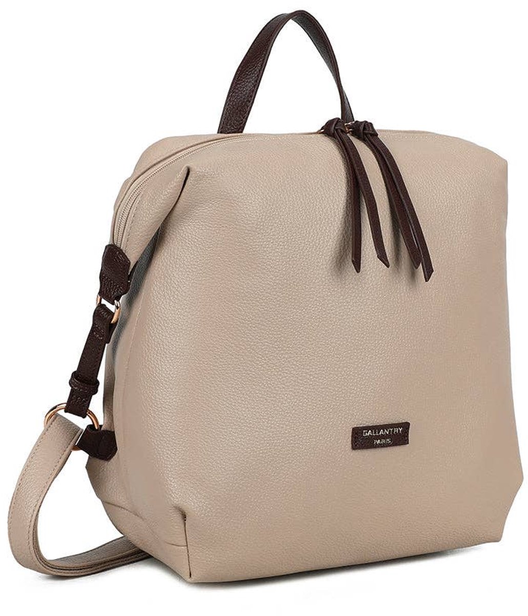 Sac à dos Urbania chic - cuir - beige - marron - femme