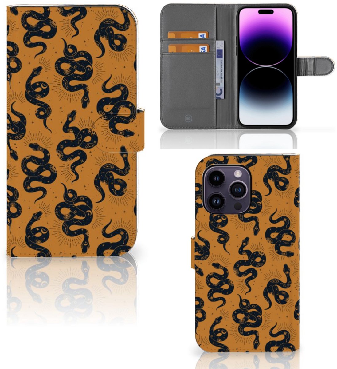 Telefoonhoesje met Pasjes voor iPhone 15 Pro Max Snakes