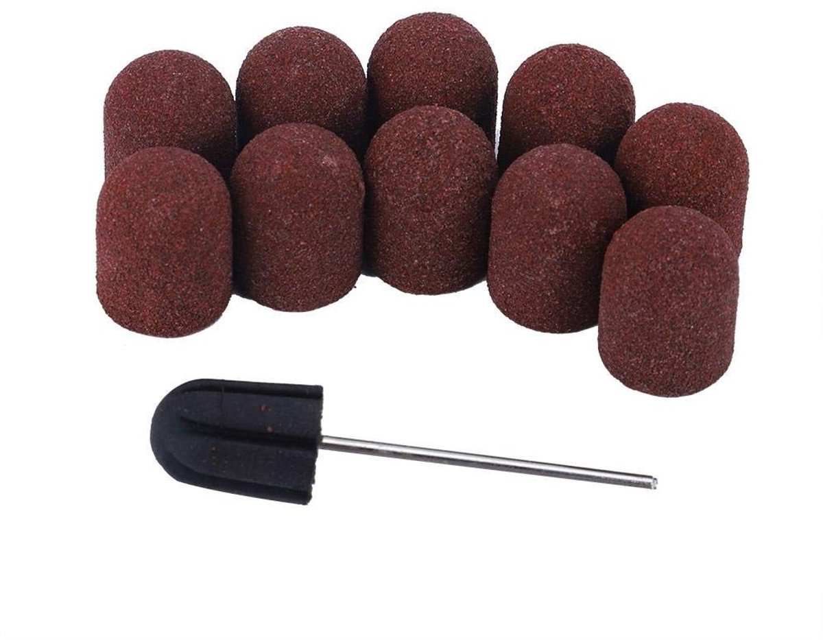 Manicure en Pedicure Set met 10 Stuks Schuurkap en Schuurstaaf voor Nagelverzorging en Polijsten
