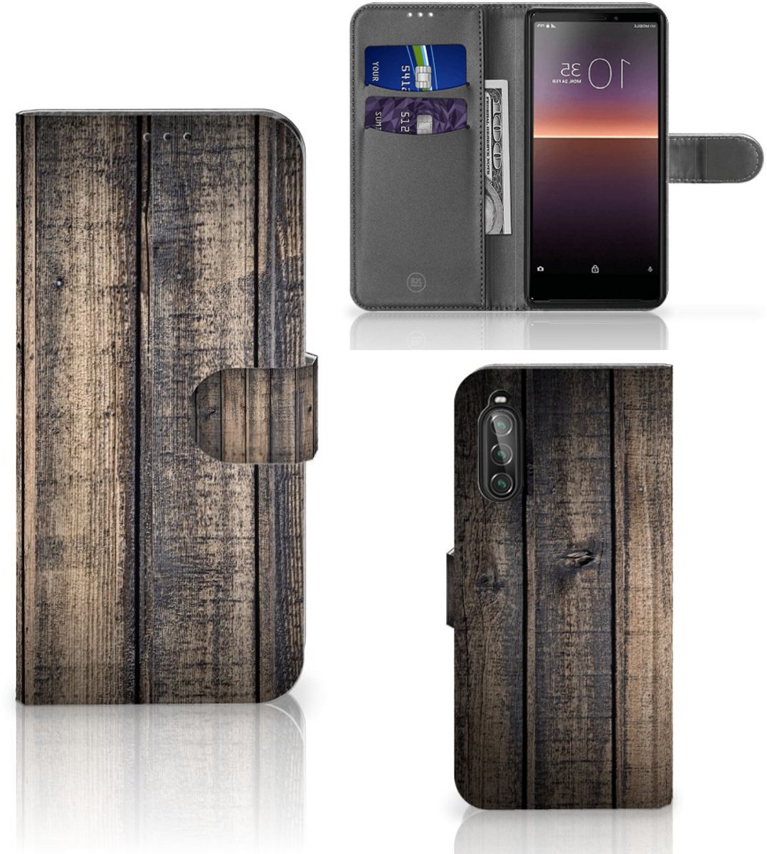 Sony Xperia 10 II Book Style Case Steigerhout