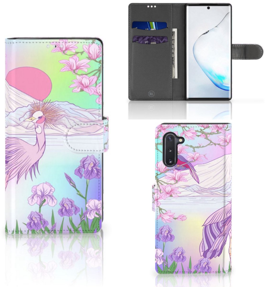 Boekhoesje voor Samsung Galaxy Note 10 Telefoonhoesje met Pasjes Bird