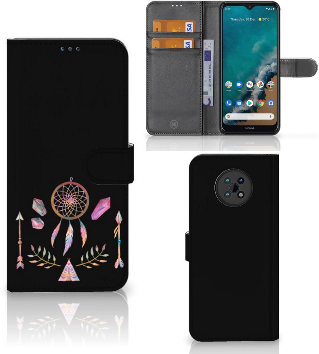 Book Case voor Nokia G50 Leuk Hoesje Boho Dreamcatcher