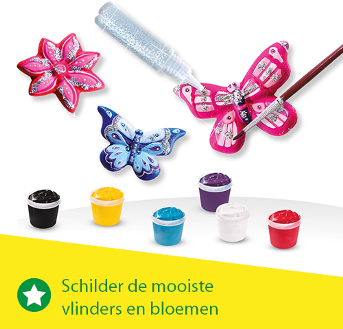 SES Creative - Hobby Pink - Gieten en Schilderen - Vlinders en Glitters - Knutselen Meisjes - Sneldrogend - Vanaf 5 jaar — afbeelding 6