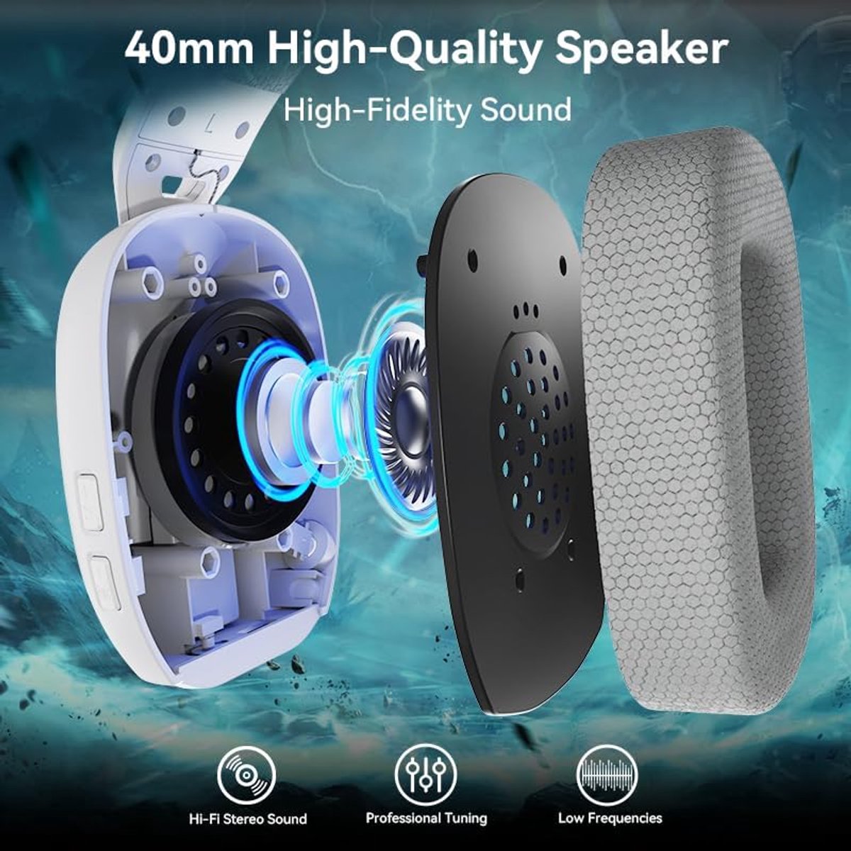 Attack Shark L80 PRO - Gaming Headset - Wit thumbnail 4
