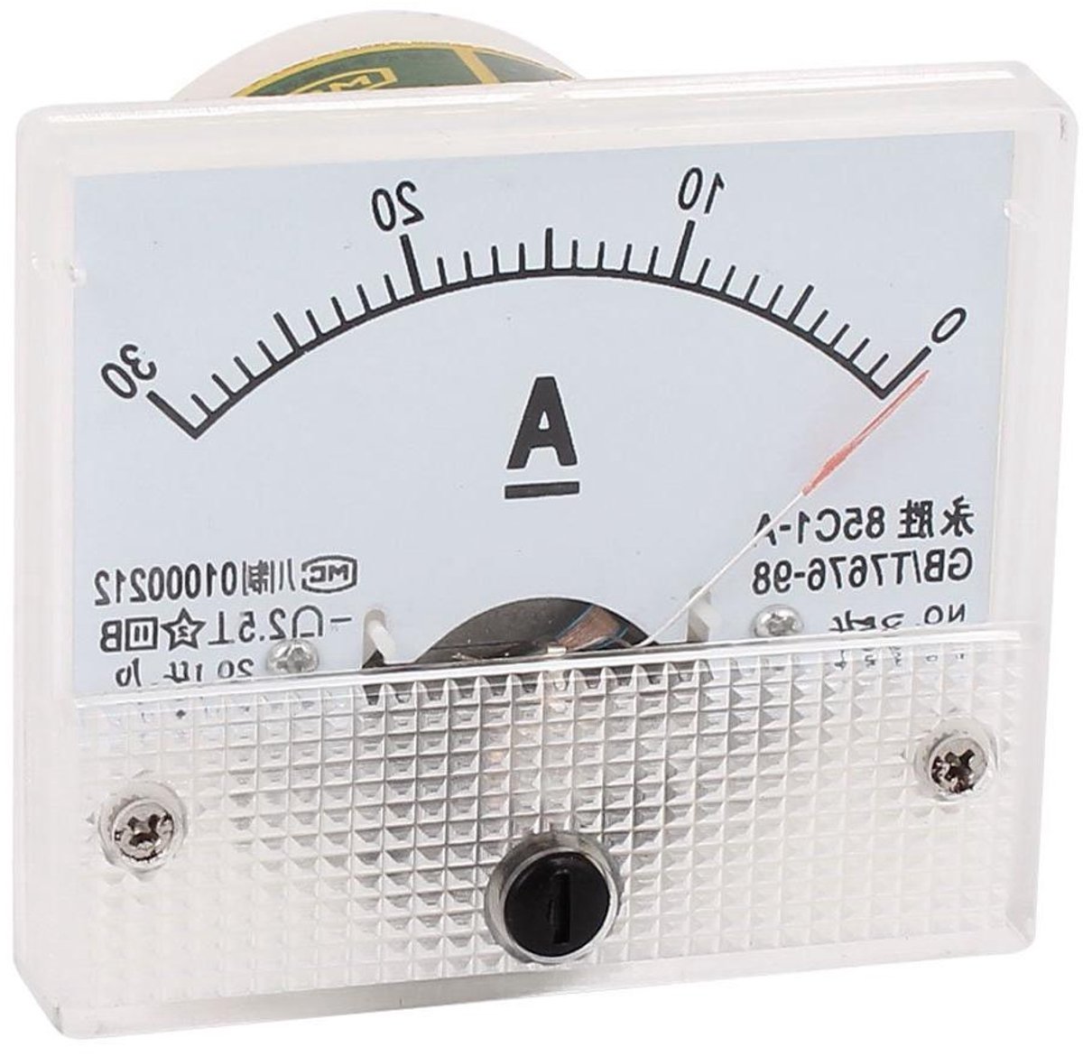 Analoge Stroommeter - Ampèremeter Tester - Stroom Meten - Nauwkeurigheid Klasse 2.5 - 65 x 60 x 55 mm - Transparant