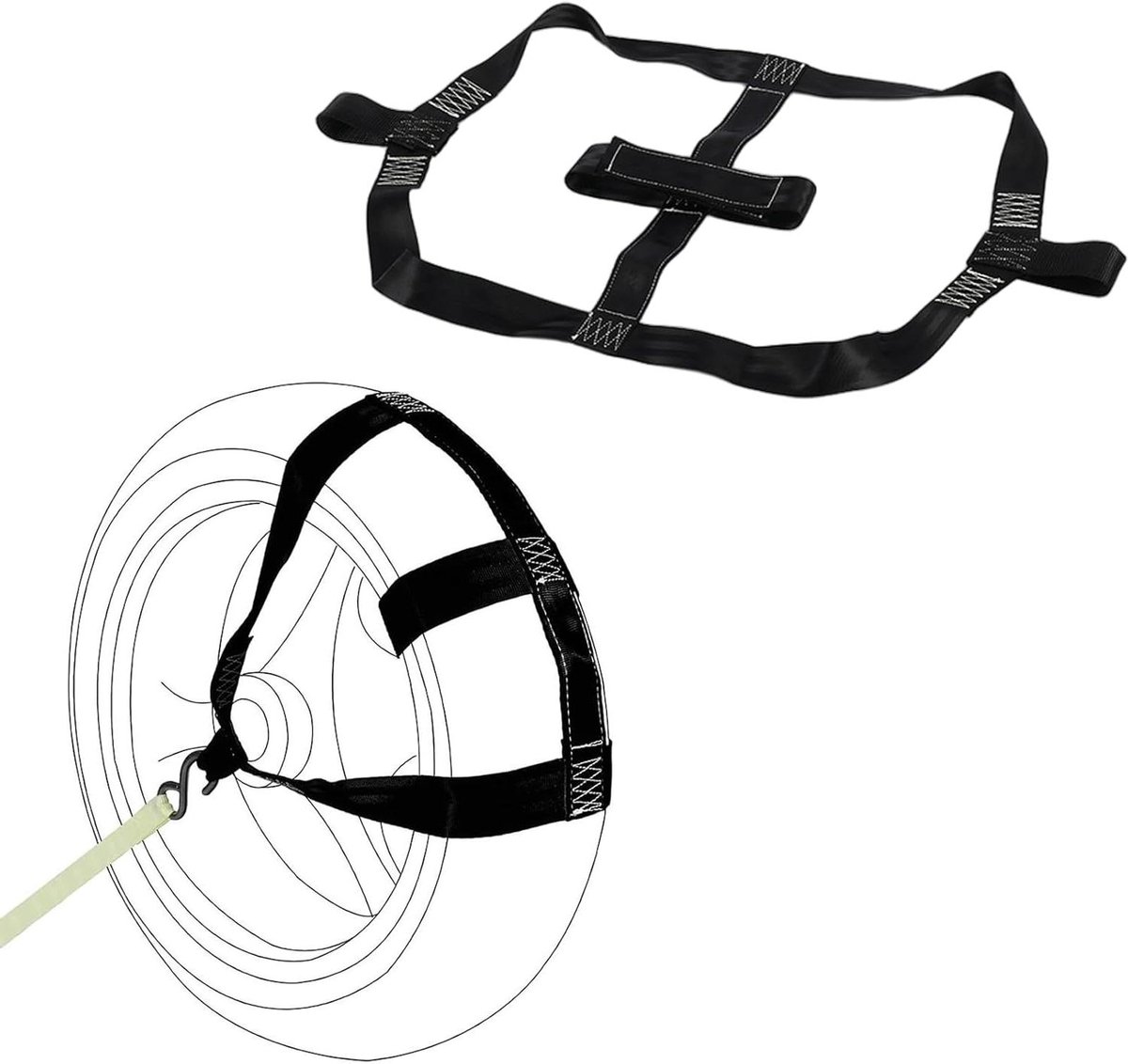Bevestigingsriemen Motorfiets - Motor Transportriemen - Veilig Motor Vervoeren - Sterk Polyester Materiaal - 48 mm Breed - Zwart