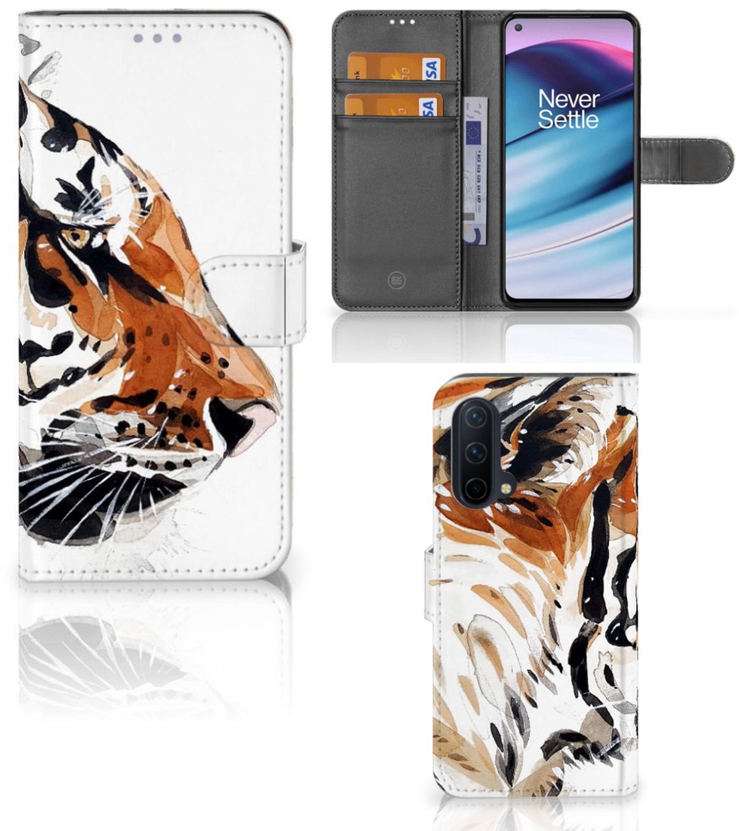 Hoesje OnePlus Nord CE 5G Watercolor Tiger