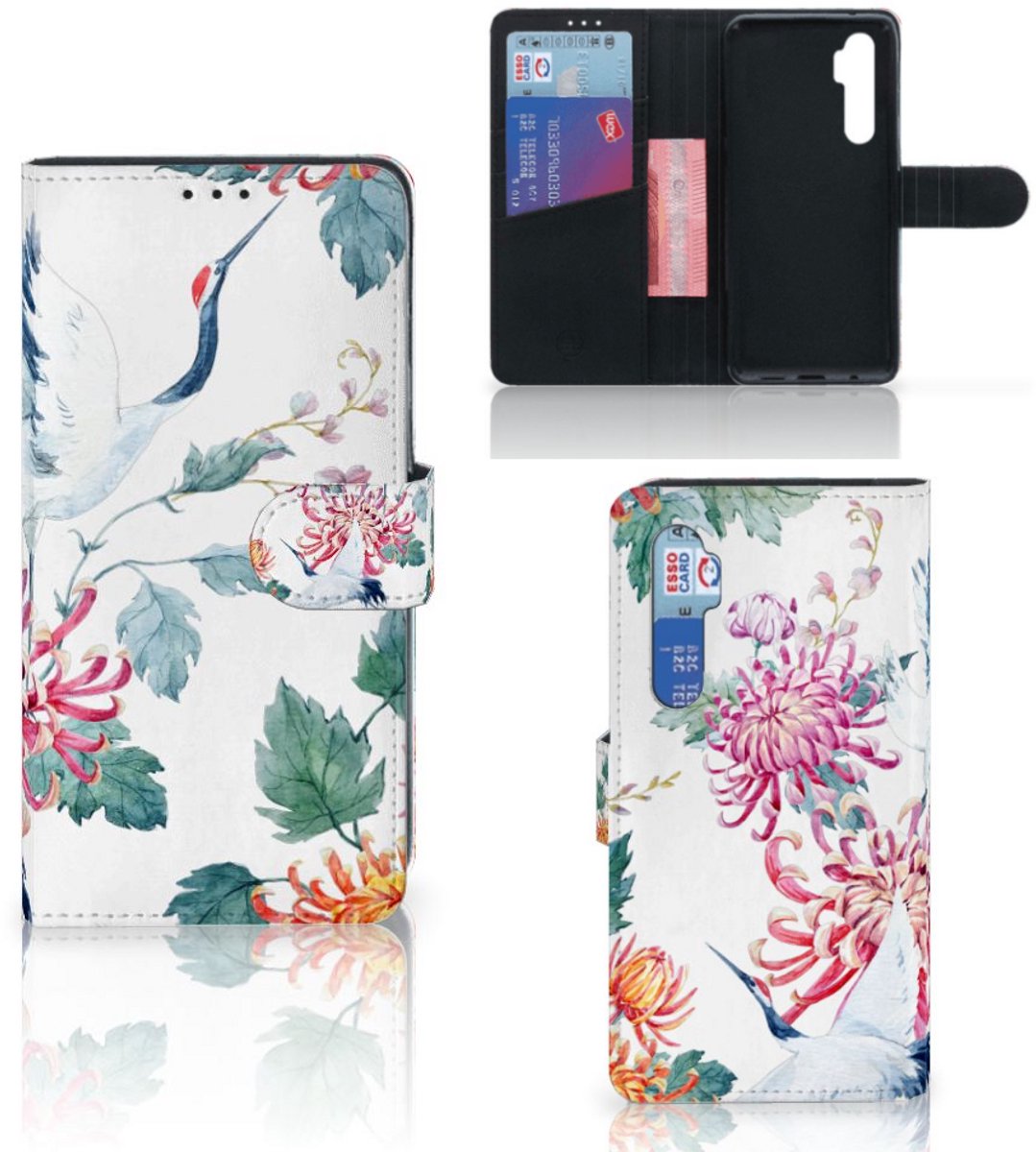 Xiaomi Mi Note 10 Lite Telefoonhoesje met Pasjes Bird Flowers