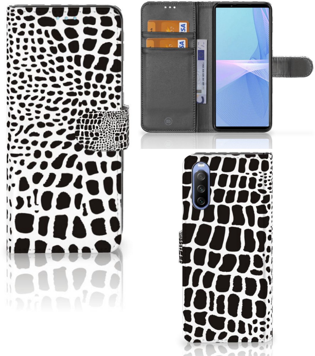 Sony Xperia 10 III Telefoonhoesje met Pasjes Slangenprint