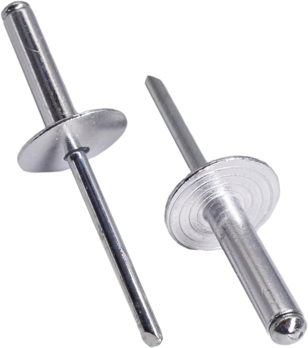 Aluminium Blindklinknagels - Grote Flens Klinknagels - Materiaal Verbinden - Grote Flens - 48 x 18 mm - Aluminium