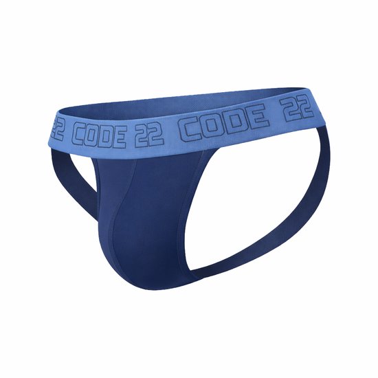CODE 22 Bouquet Jockstrap Navy - MAAT S - Heren Ondergoed - Jockstrap voor Man - Mannen Jock