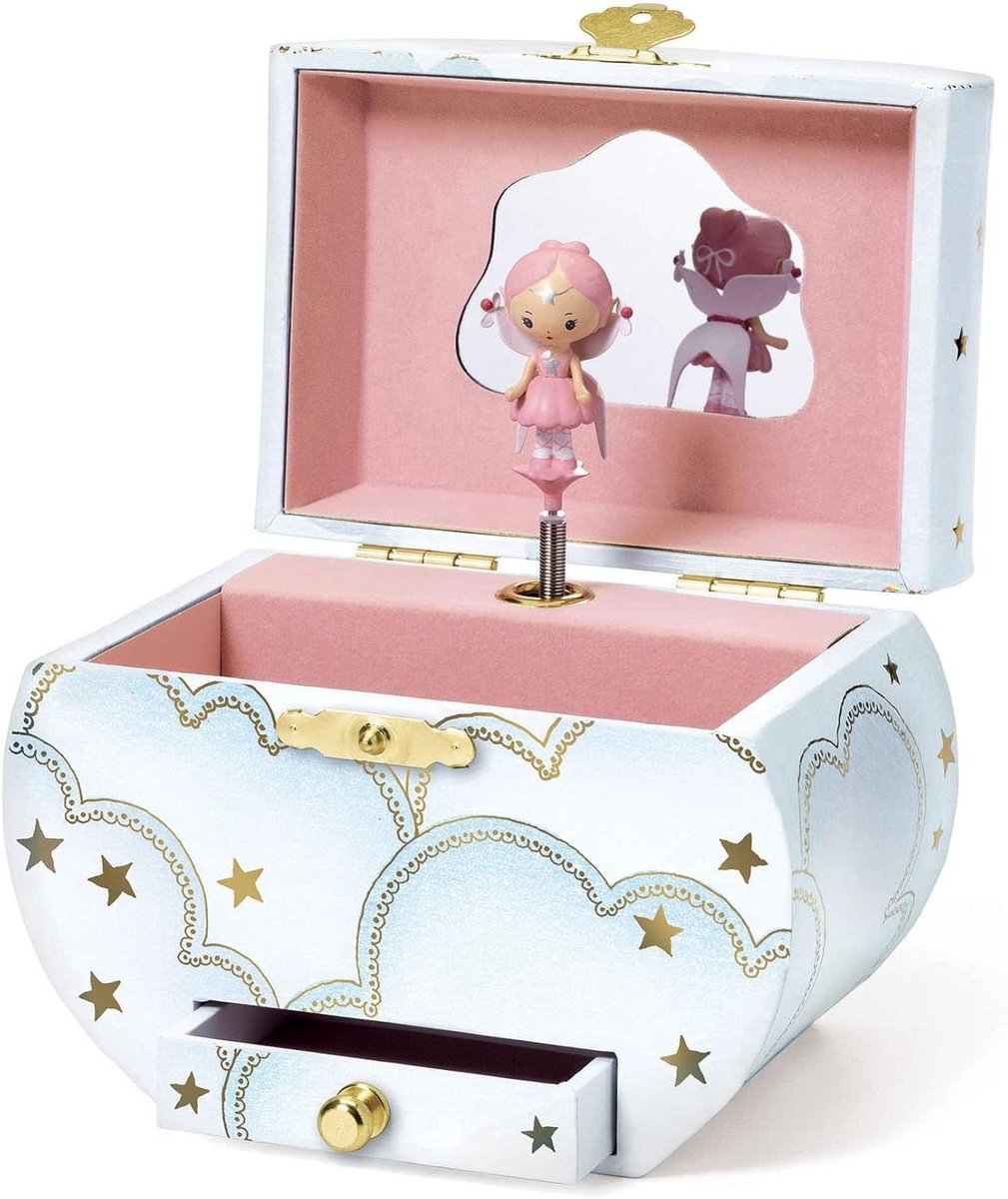 Muziekklok Elfe - Decoratieve klok - Kinderkamer decoratie - Ontspannende melodie - Small formaat - Meerkleurig