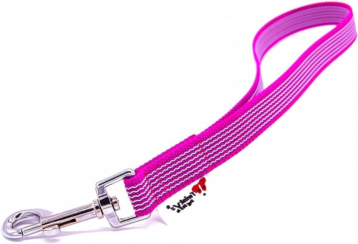 Korte Hondenriem - Geleider Riem - Hondentraining - Antislip Rubber - 35 cm - Roze