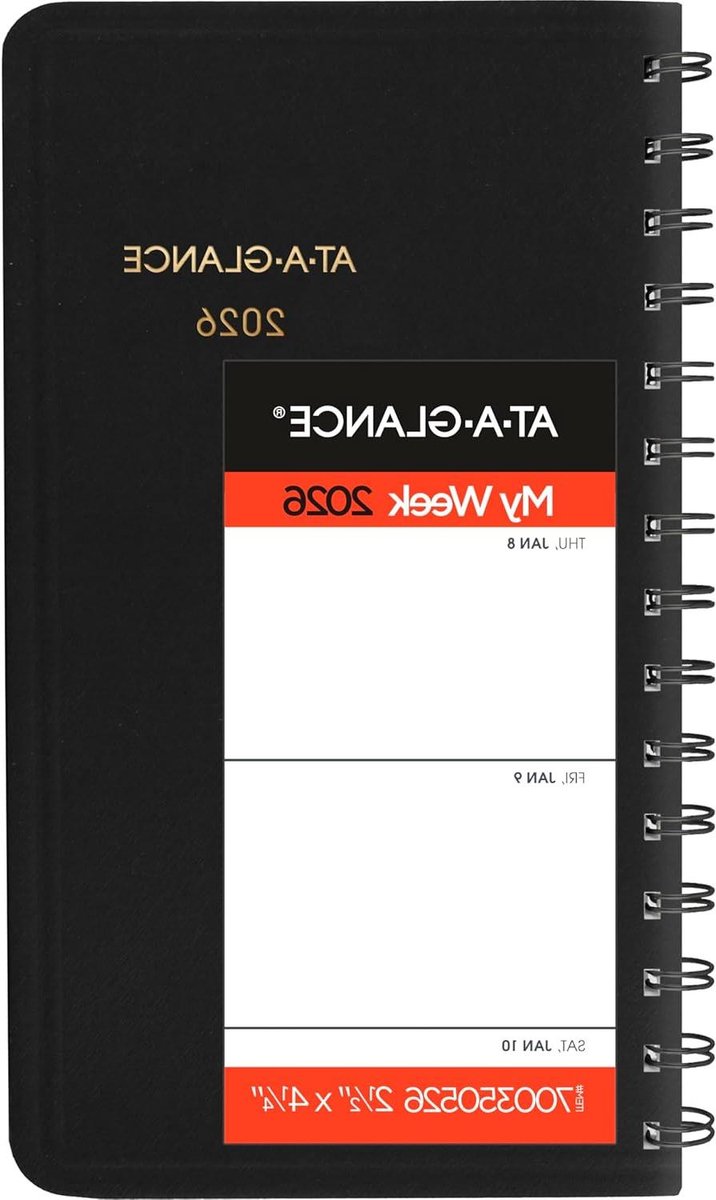 2026 Planner - Weekplanner Agenda - Afspraken Plannen - Compact Zakformaat - 2.5 x 4.5 Inch - Zwart