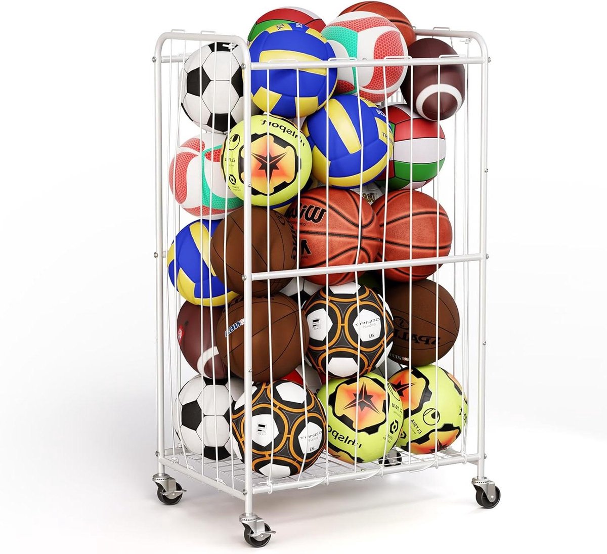 Dieren Opbergmand - Speelgoed Opberger - Kinderkamer Opruimen - Elastisch Koord Design - 300 Liter - Wit