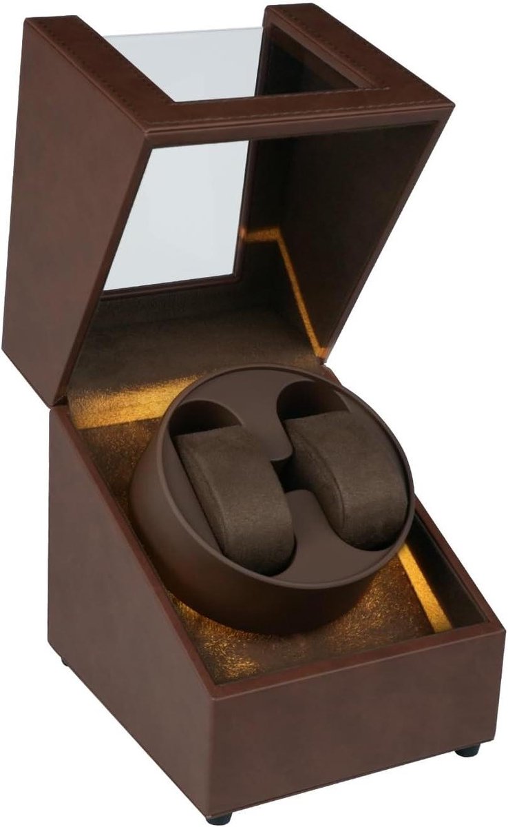 Automatische Uhrenbeweger - Dubbele Uhrenbox - Horloges Opladen - 5 Rotatie Modes - Tot 47mm Diameter - Bruin