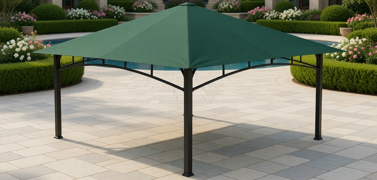 Premium Vervangend Dak 3x3m voor Tuinpaviljoen – Waterdicht & Duurzaam PVC – Extra Sterk 370 g/m² – MedaHomeStore