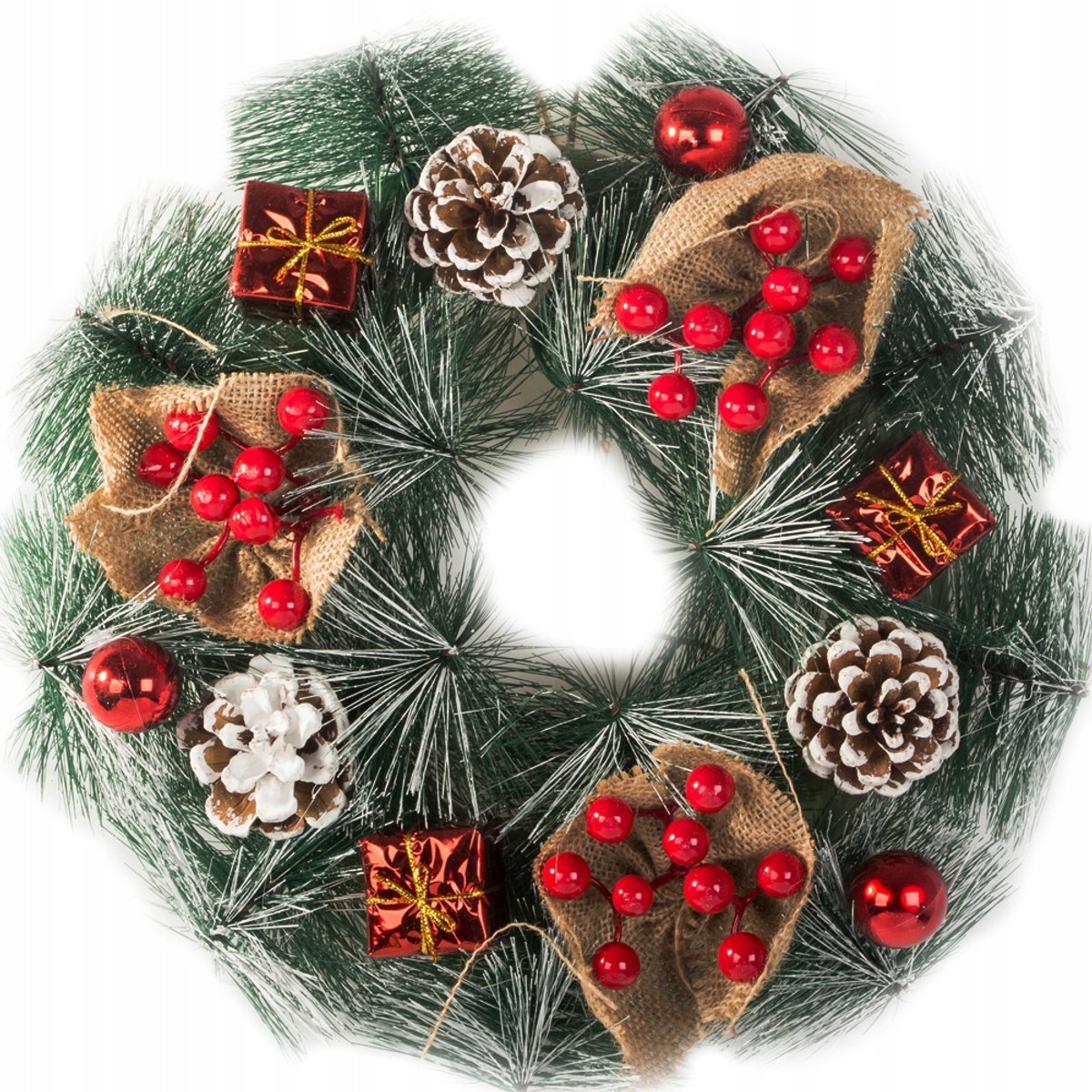 Hangzhou A Link Star Technology - Kerstkrans - Decoratie - 30cm - Kunstmatige Dennentakken