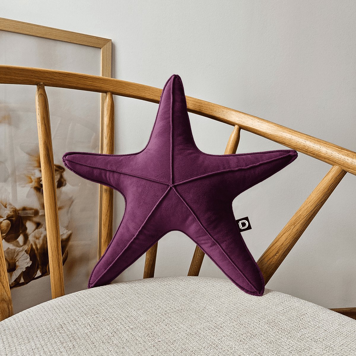 Decordruk VELVET - Sierkussen - Ciemny Fiolet - 43cm - Velvet Stof