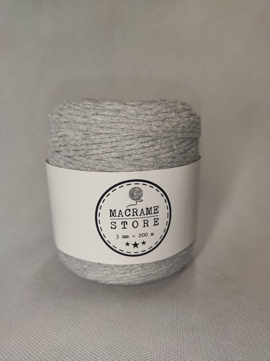 WIGO Tech - Garen voor Macramé - Grijs - 3MM - 200M
