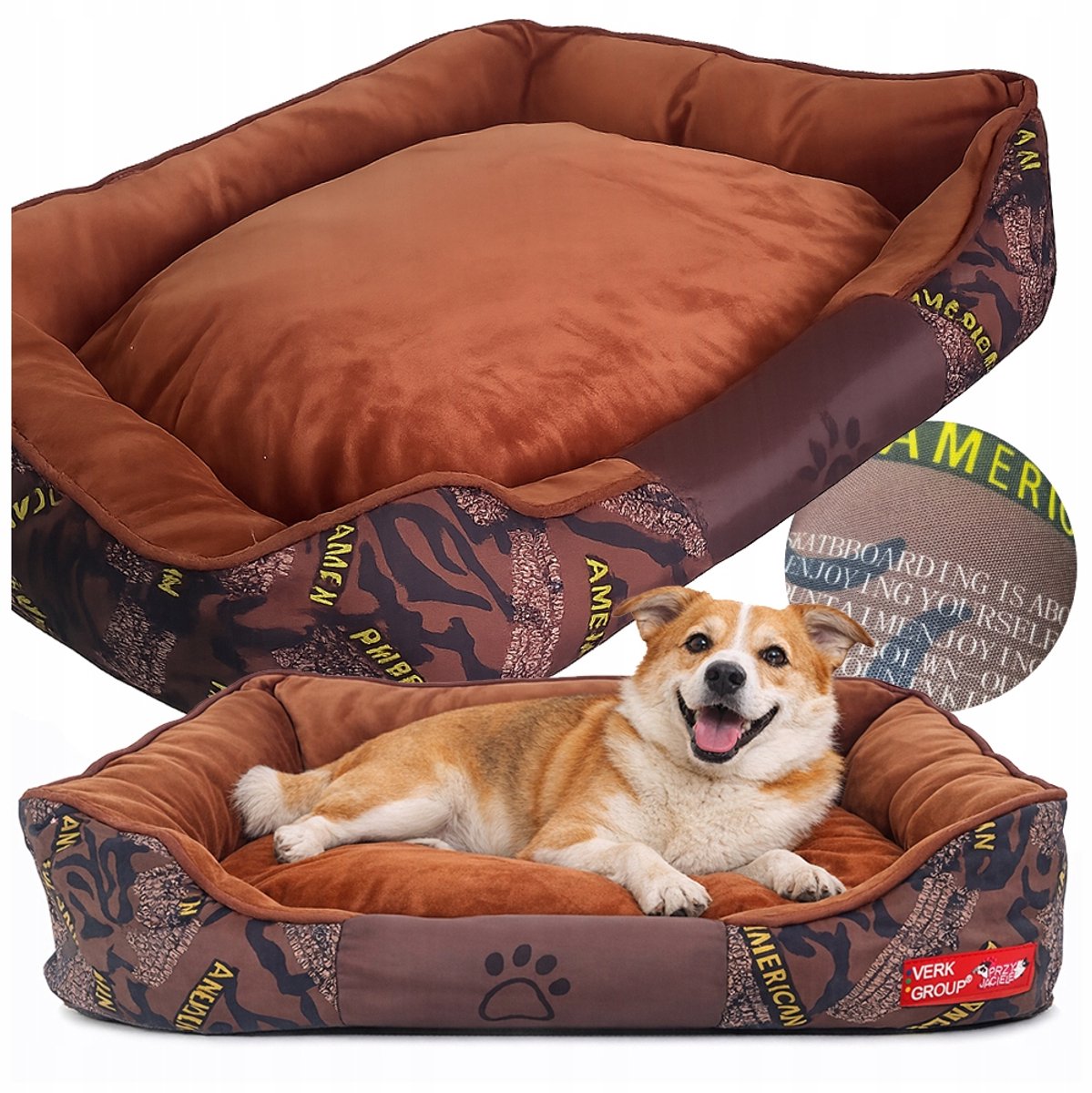 Verk Group Przyjaciele - Hondenbed - Comfortabel - Zachte Kussen - Verwijderbare Kussen