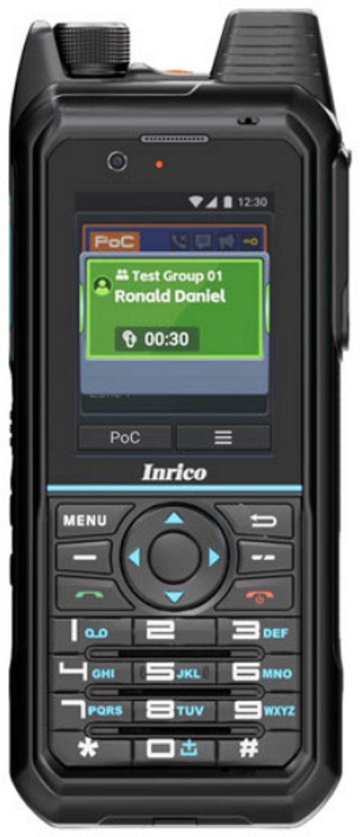 Set van 4 Inrico T330 4G LTE Zello Smart Portofoons IP68 met tafellader