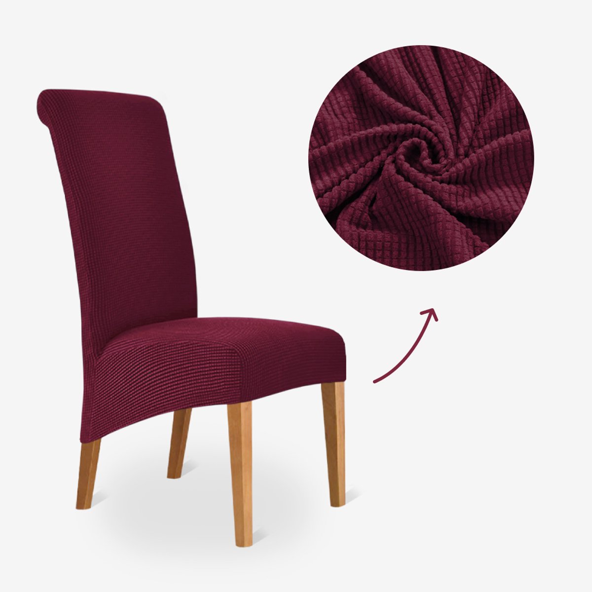 BankhoesDiscounter Knitted Hoge Rugleuning Stoelhoes – Eetkamer Stoelhoezen – Zetelhoes -
