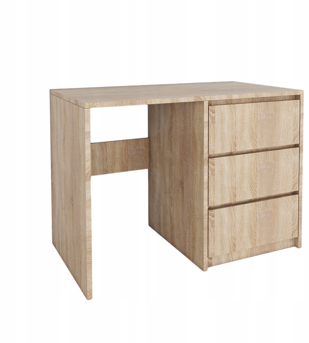 Fernika - Bureau - 3 Lades - Dąb Sonoma - 96.2x75x50 cm - Zonder Handgrepen