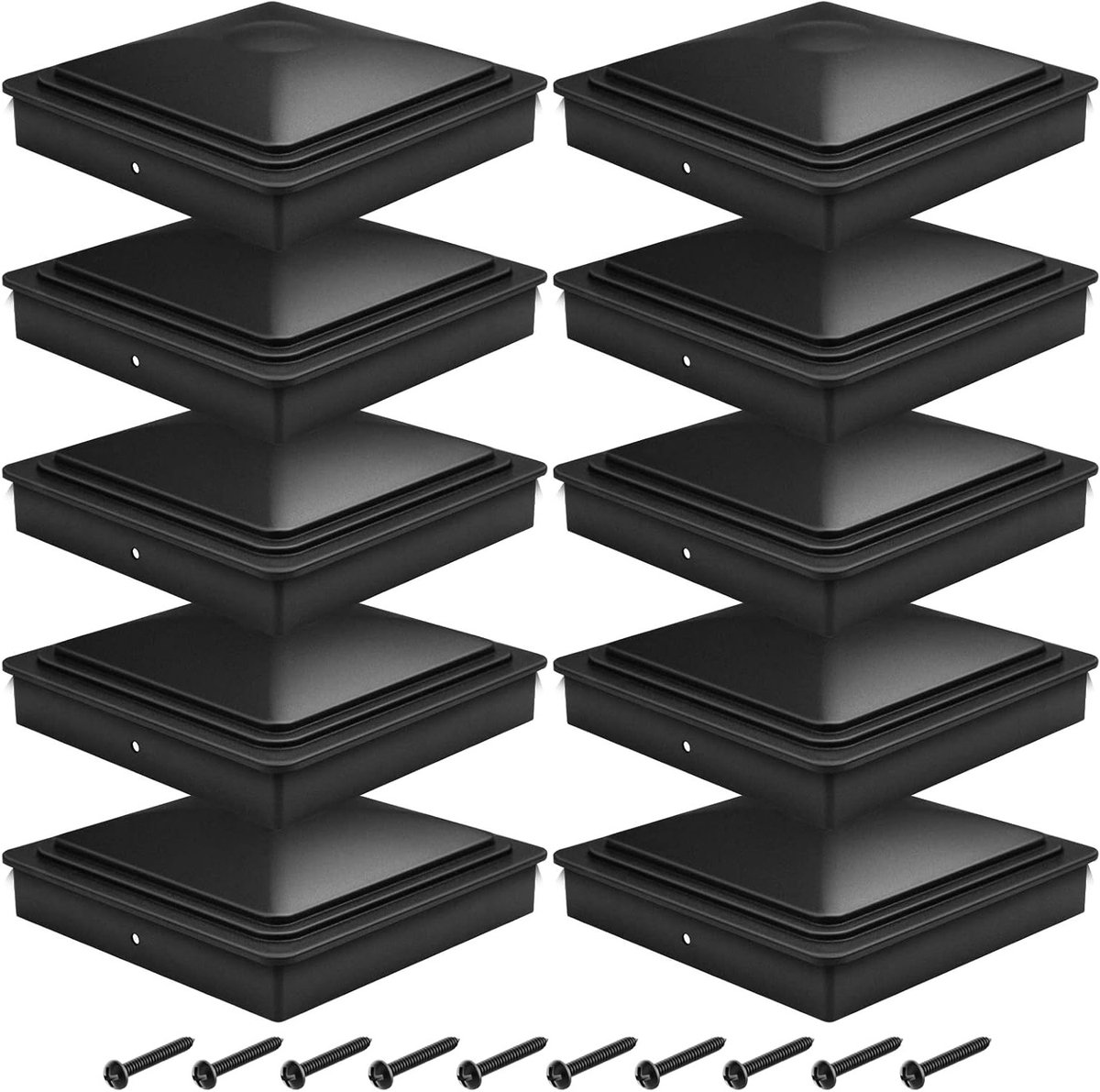 10 Stuks Waterdichte Post Caps 9 x 9 cm van Duurzaam PP - Bescherming voor Houten Palen, Rotbestendig en Scheurvast