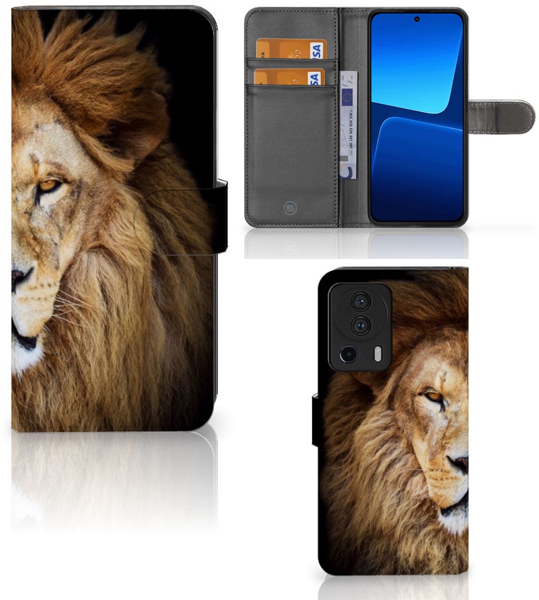 Xiaomi 13 Lite Telefoonhoesje met Pasjes Leeuw