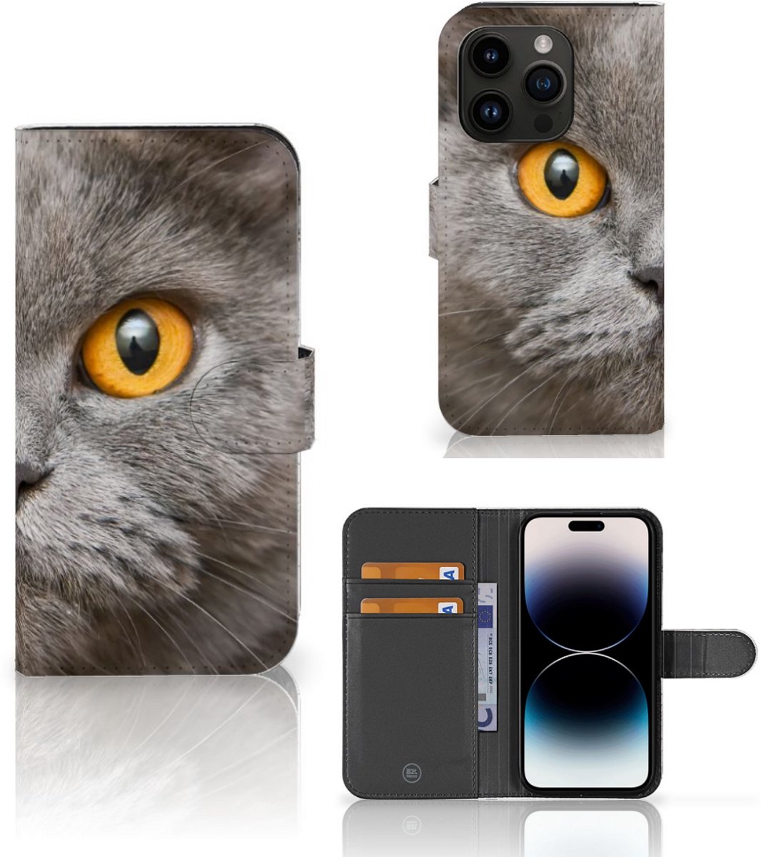Telefoonhoesje met Pasjes iPhone 15 Pro Britse Korthaar