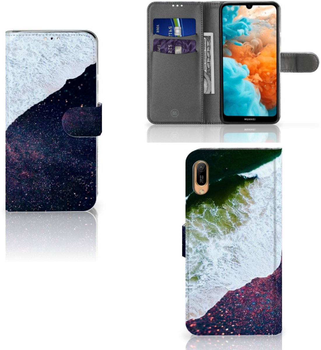 Huawei Y6 (2019) Book Case Sea in Space