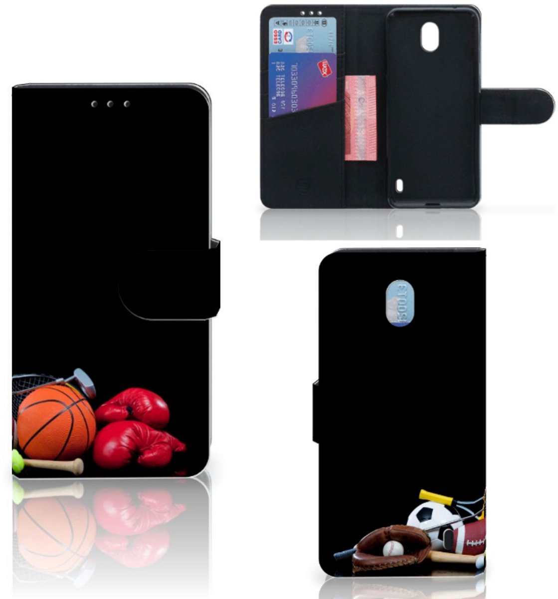 Nokia 1 Plus Wallet Case met Pasjes Sports