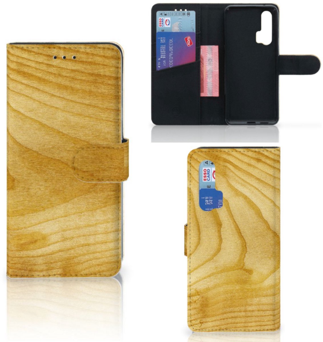 Honor 20 Pro Book Style Case Licht Hout