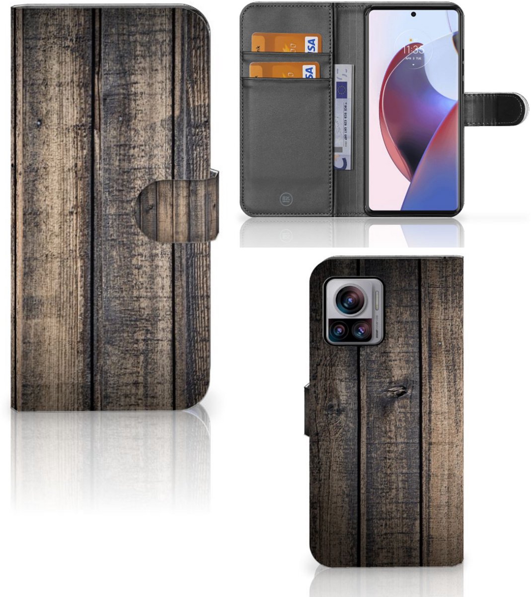 Motorola Edge 30 Ultra Book Style Case Steigerhout