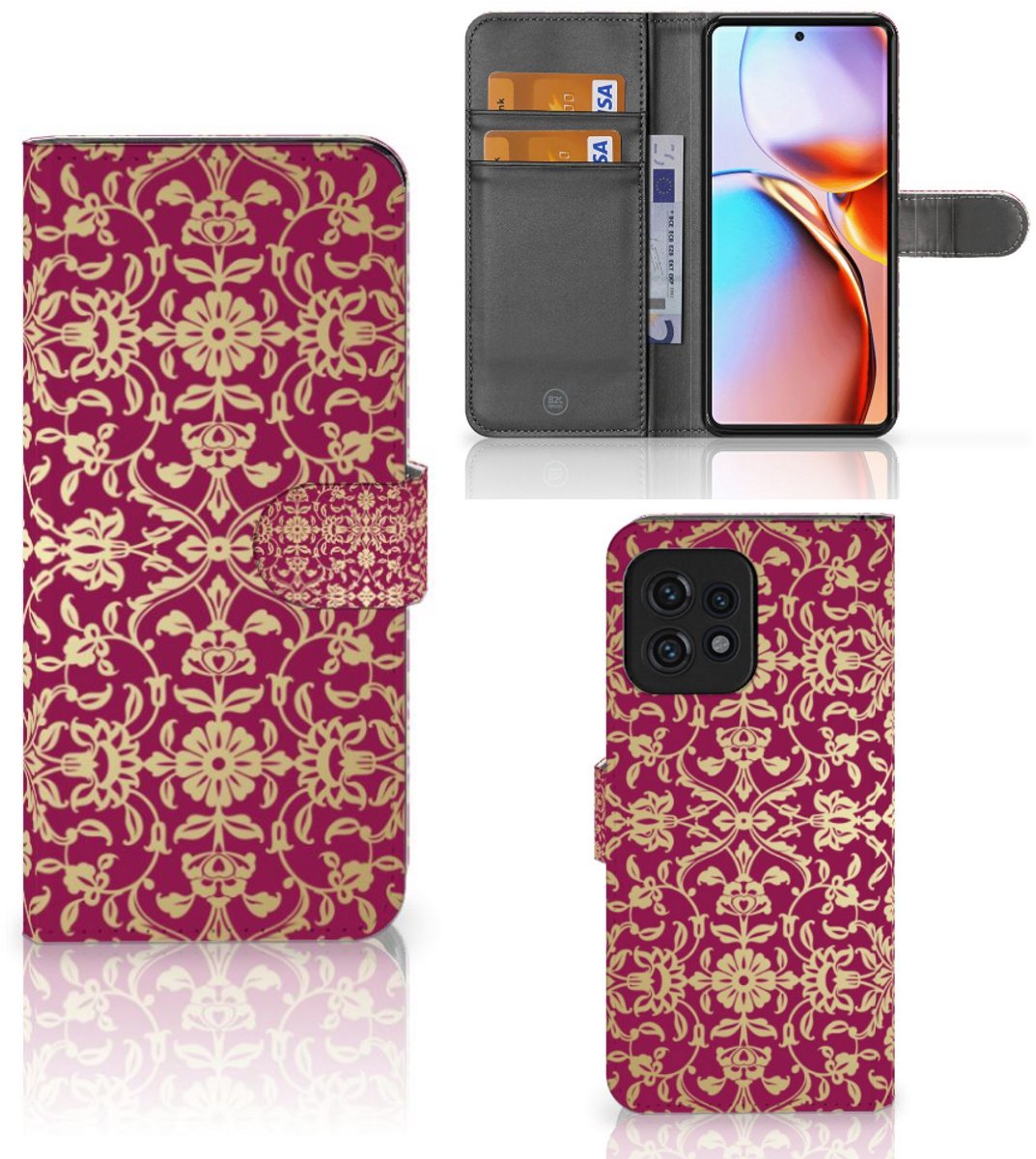 Book Case voor Wallet Case Motorola Edge 40 Pro Barok Pink
