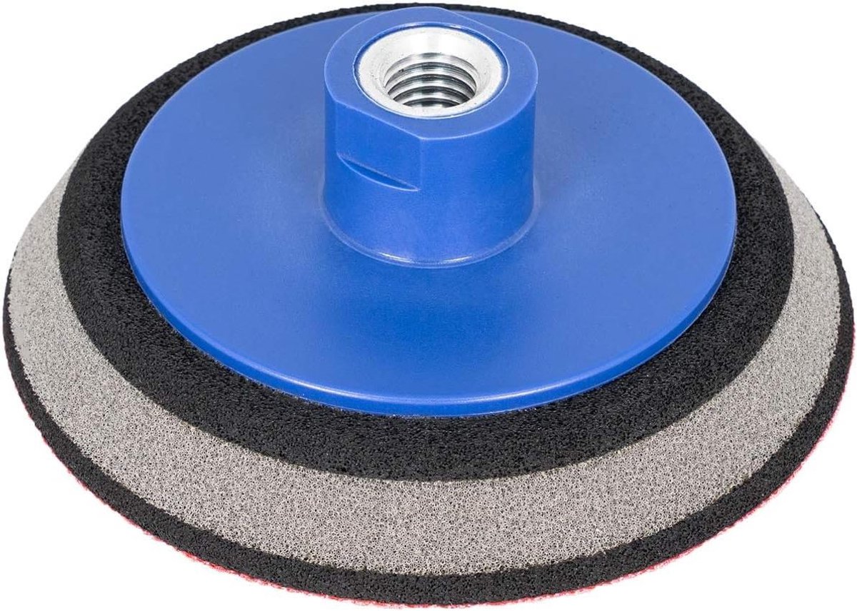 Slijpschijf polijstschijf - Steunschijf klittenband - Schuren en polijsten - Soft-sandwich opbouw - 115mm diameter - Zwart