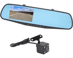 Spiegel Dashcam - Achteruitkijkcamera HD - Veiliger Rijden - Dubbele Lens - 43 Inch Scherm - Grijs