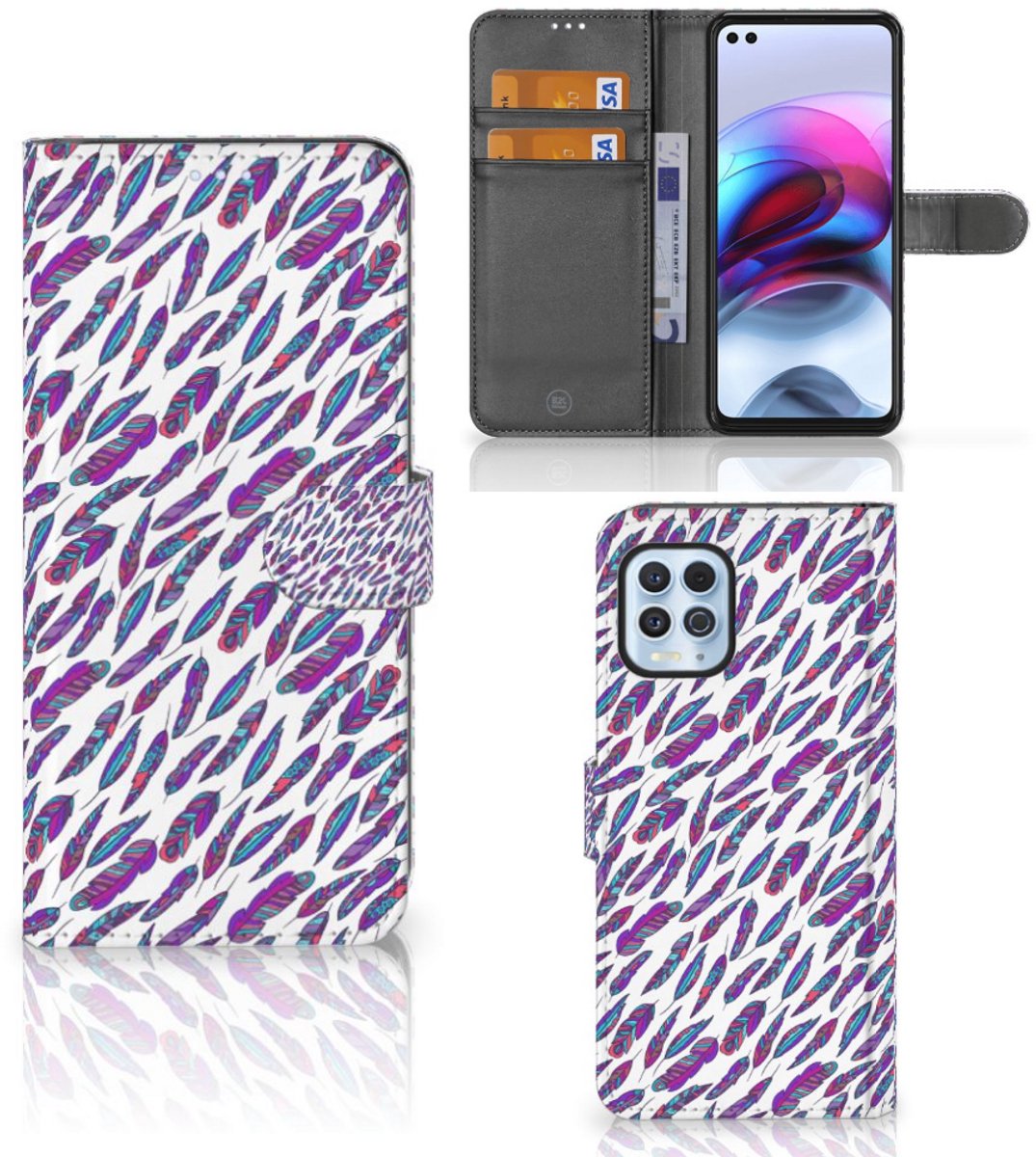 Motorola Moto G100 Telefoon Hoesje Feathers Color