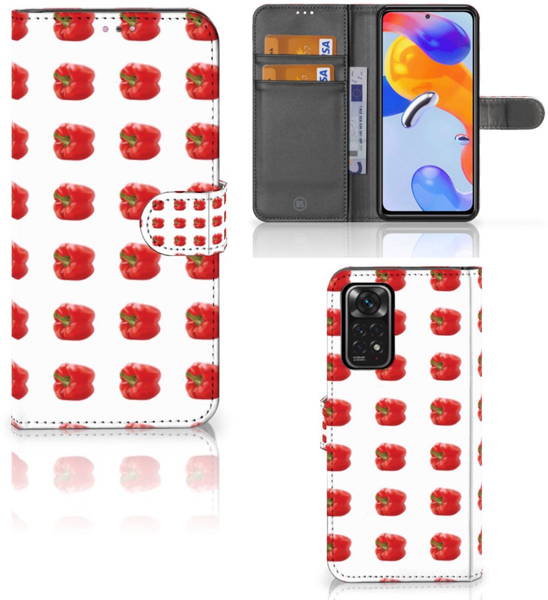 Xiaomi Redmi Note 11 Pro 5G/4G Book Cover Paprika Red