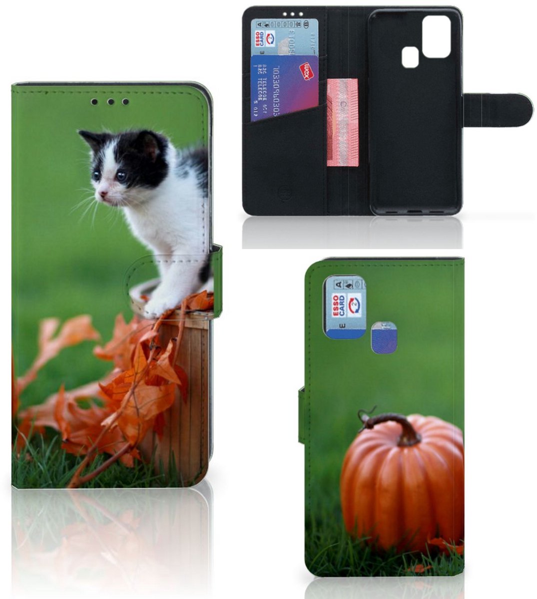 Samsung Galaxy M31 Telefoonhoesje met Pasjes Kitten