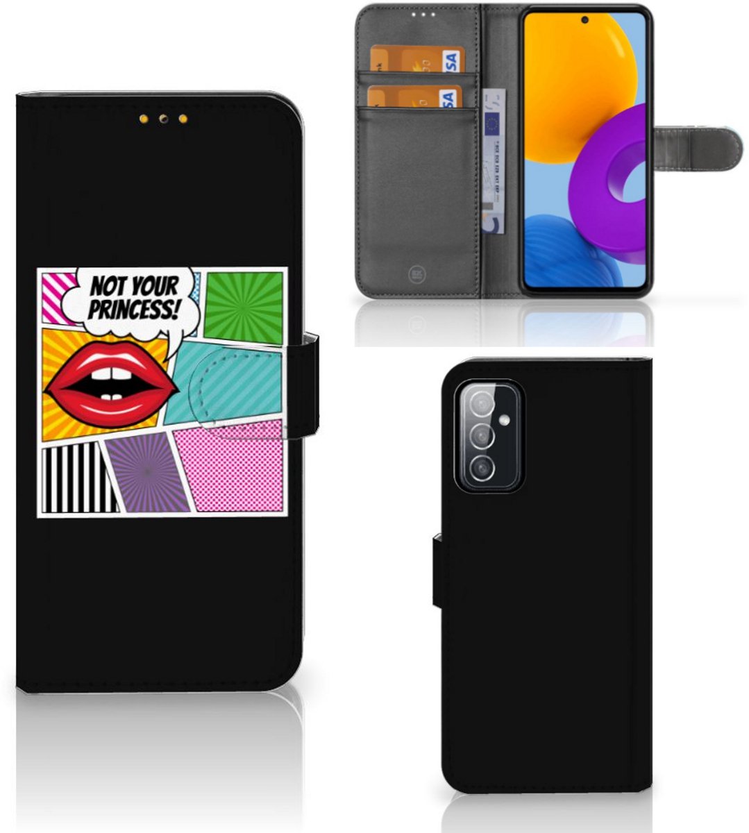 Book Case voor Samsung Galaxy M52 Wallet Case met Pasjes Popart Princess