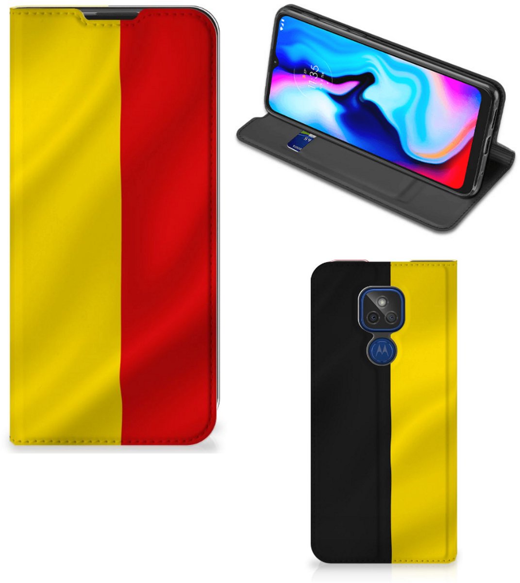 Motorola Moto G9 Play Standcase Belgische Vlag