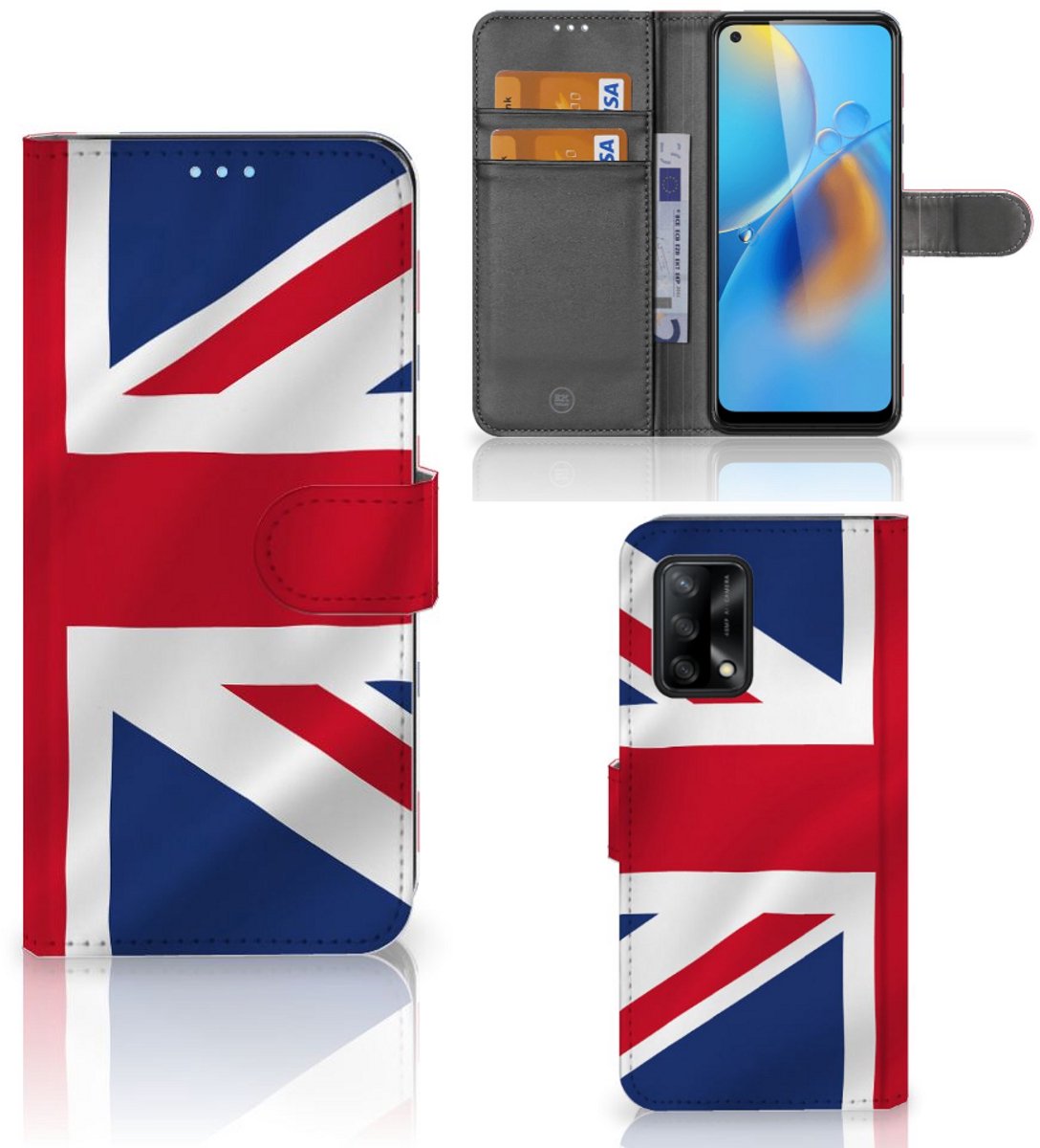 OPPO A74 4G Bookstyle Case Groot-Brittannië
