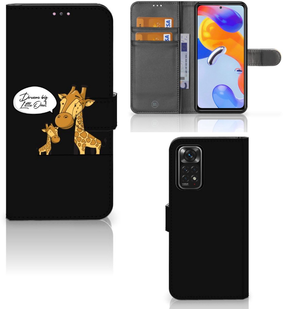 Book Case voor Xiaomi Redmi Note 11 Pro 5G/4G Leuk Hoesje Giraffe