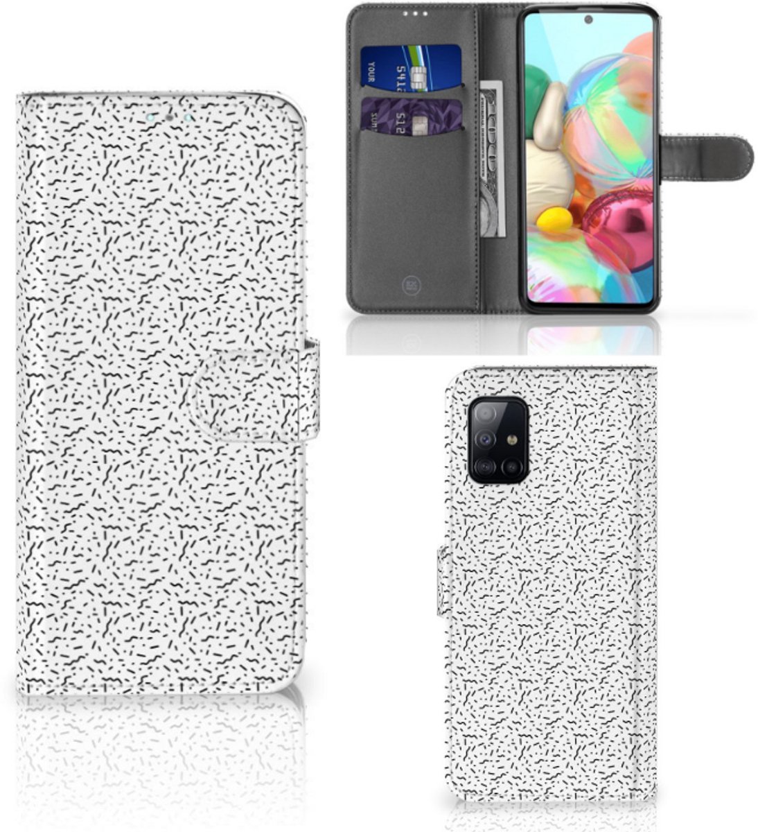 Samsung Galaxy A71 Telefoon Hoesje Stripes Dots