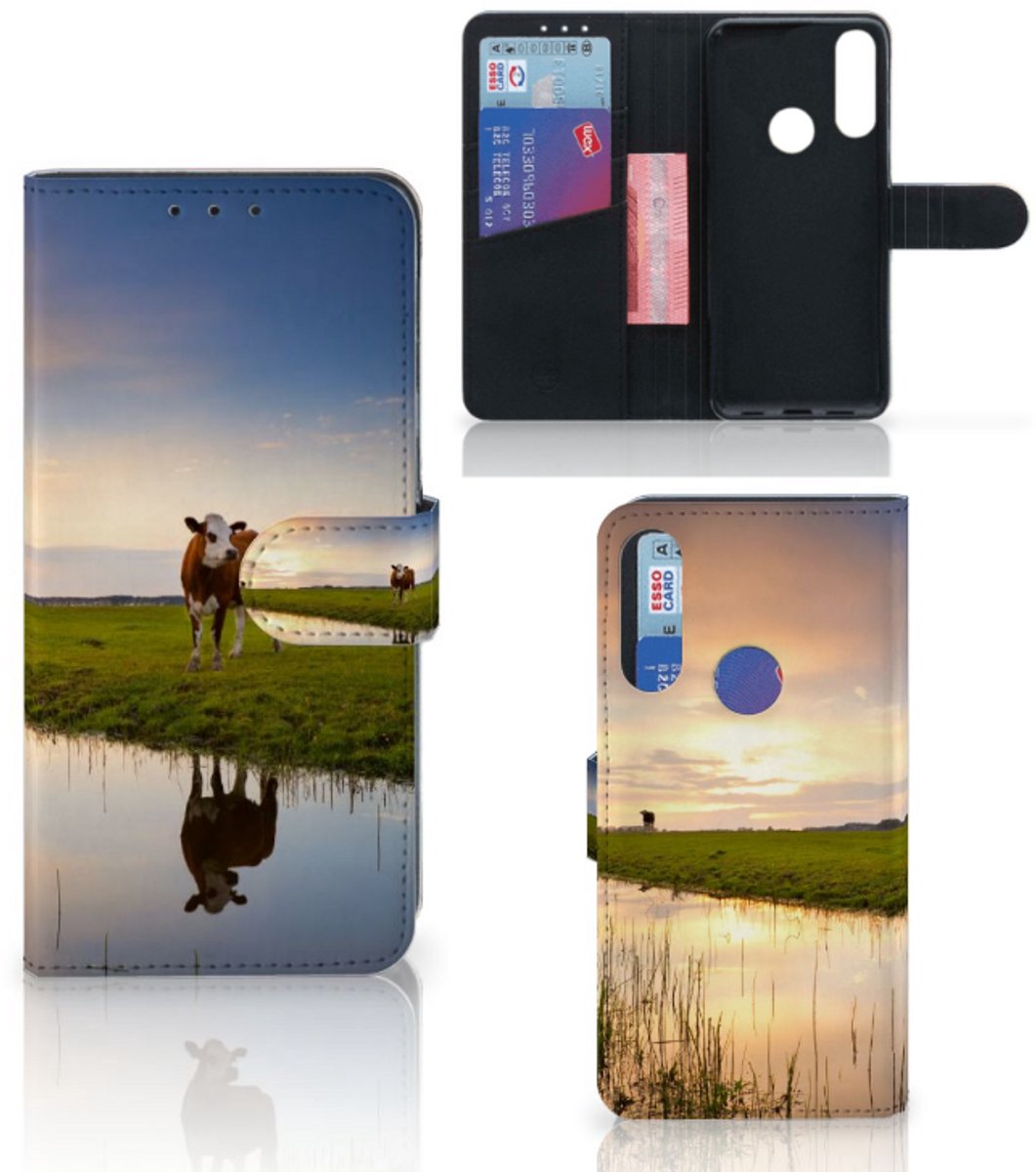 Alcatel 1S 2020 Telefoonhoesje met Pasjes Koe